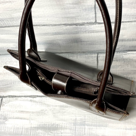 Wilson’s Leather Vintage Y2K Brown Leather Satchel “Maxima” Tote Handbag Purse - Picture 8 of 16